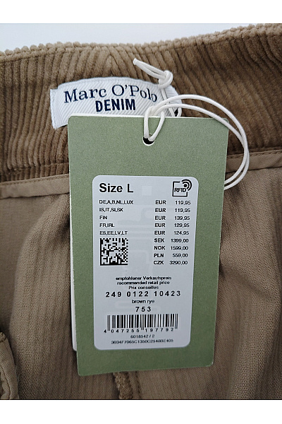 Marc O´Polo Hnědé manšestrové kalhoty s vysokým pasem a rozparkem Vel. L | Marc O´Polo | obrázek 7