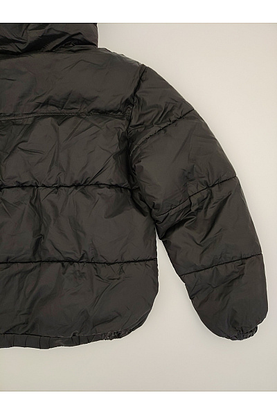 PULL&BEAR Černá prošívaná zimní puffer bunda s kapucí Velikost EU M | PULL&BEAR | obrázek 6