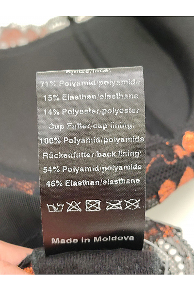 ESCORA Černá krajková push up podprsenka s ozdobnými ramínky Velikost 80E | ESCORA | obrázek 13