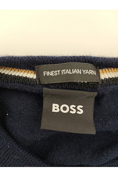 Hugo Boss Pánský vlněný pulovr basic elegantní modrý Vel. M | Hugo Boss | obrázek 7