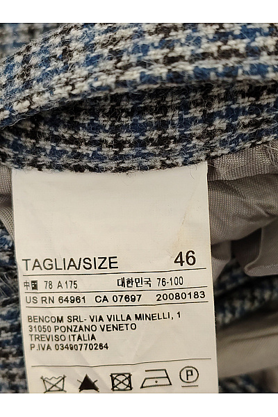 BENETTON Pánské vlněné kostkované kalhoty s puky Vel. IT 46 | BENETTON | obrázek 6