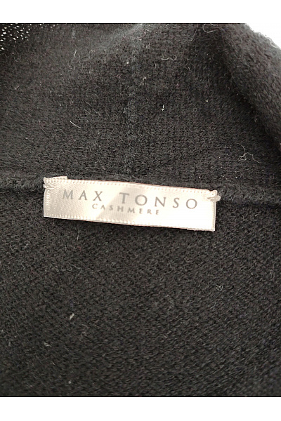 MAX TONSO CASHMERE Černý kašmírový kardigan dlouhý basic Velikost 3XL | MAX TONSO CASHMERE | obrázek 5