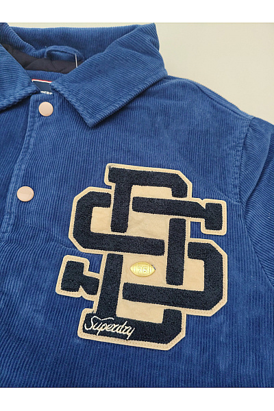 SUPERDRY Pánská modrá manšestrová baseballová bunda | SUPERDRY | obrázek 4