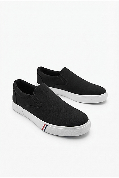 Pánské Tenisky Vty Slip-on Černé Vel. EU 46