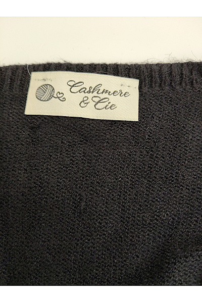 MADE IN ITALY Černý pletený pulovr s výstřihem do V Velikost L | MADE IN ITALY | obrázek 5