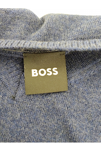 Hugo Boss Pánský vlněný pulovr s výstřihem do V modrý basic Velikost M | Hugo Boss | obrázek 5