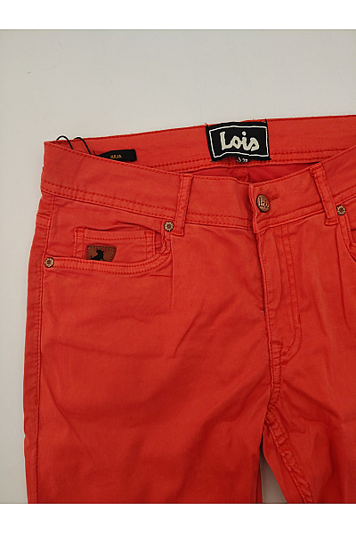Loft Jeans Červené úzké džíny s kapsami na knoflíky Velikost 28 | Loft Jeans | obrázek 4