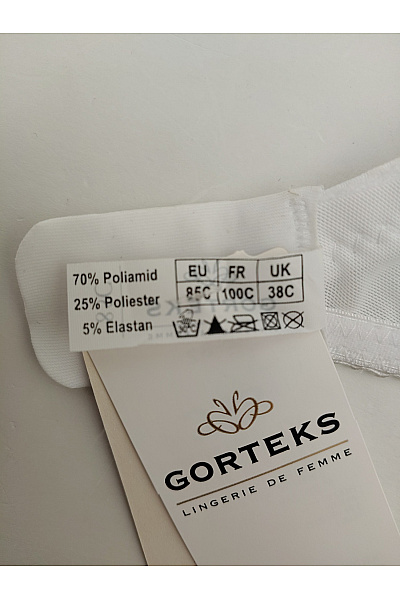 GORTEKS Bílá krajková kosticová podprsenka s průsvitnými košíčky Velikost EU 85C | GORTEKS | obrázek 10