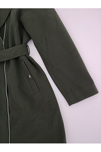 ONLY Dámský khaki kabát na zip s páskem zavinovací podzimní Vel. XL | ONLY | obrázek 3