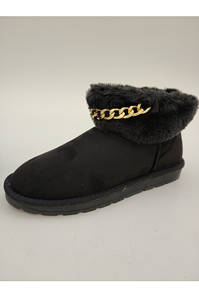 Island Boot Černé kotníkové válenky s kožíškem a řetízkem Velikost 39 | Island Boot | obrázek 4