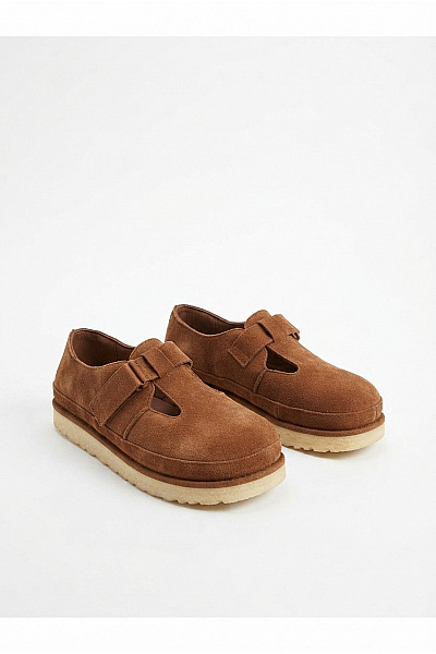 UGG Pánské Hnědé Semišové Polobotky Na Platformě S Páskem Vel. 43