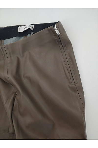MANGO Khaki koženkové úzké kalhoty s vysokým pasem Vel. EU S | MANGO | obrázek 5