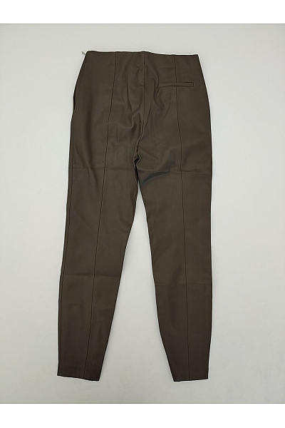 MANGO Khaki koženkové úzké kalhoty s vysokým pasem Vel. EU S | MANGO | obrázek 9