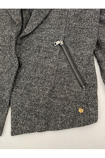 MAISON SCOTCH Šedé vlněné sako na zip elegantní vypasované Velikost 4 | MAISON SCOTCH | obrázek 3
