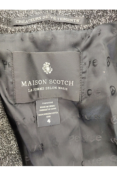 MAISON SCOTCH Šedé vlněné sako na zip elegantní vypasované Velikost 4 | MAISON SCOTCH | obrázek 4