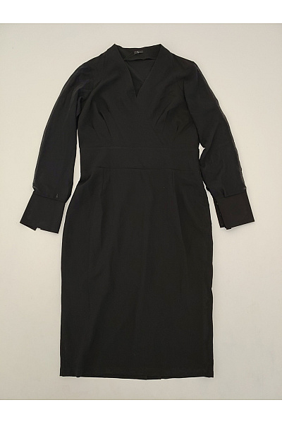 Stylove Černé elegantní pouzdrové šaty s dlouhým rukávem Vel. L | stylove | obrázek 2