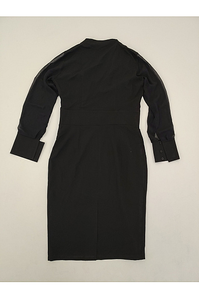 Stylove Černé elegantní pouzdrové šaty s dlouhým rukávem Vel. L | stylove | obrázek 6