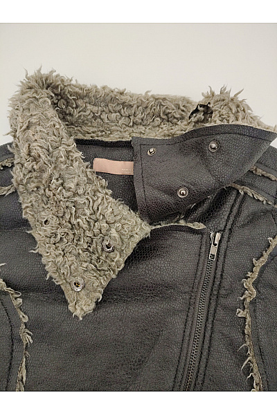 CULTURE Dámská krátká vesta s kožešinou khaki Velikost M | CULTURE | obrázek 4