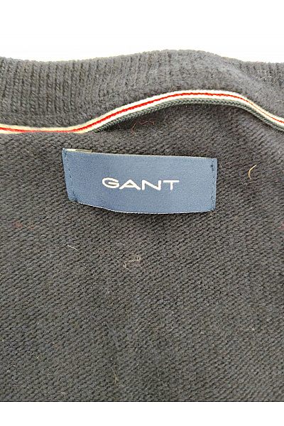GANT Pánský černý pletený pulovr s výstřihem do V basic Vel. S | GANT | obrázek 7