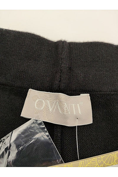 OVANTI Černé úpletové široké kalhoty s lampasem Velikost DE 19 | OVANTI | obrázek 4
