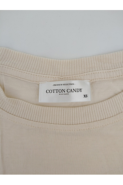 COTTON CANDY Béžové dámské basic tílko s kulatým výstřihem Vel. XS | COTTON CANDY | obrázek 3