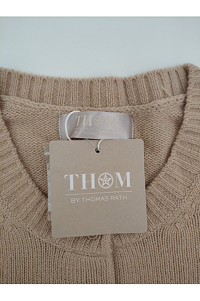 THOM By Thomas Rath Béžový vlněný kardigan na knoflíky Vel. DE 48 | THOM By Thomas Rath | obrázek 7
