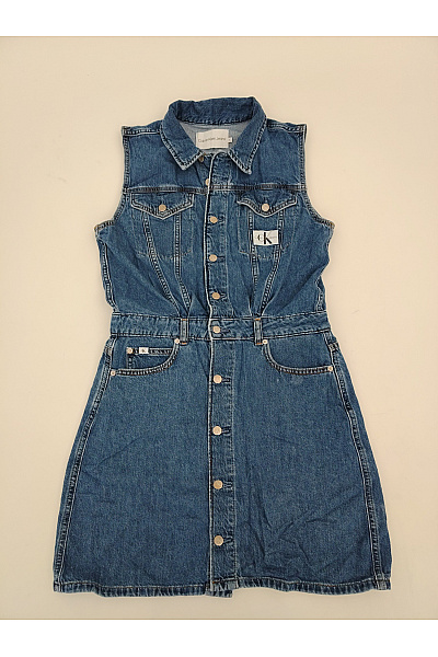 Calvin Klein Modré džínové košilové mini šaty bavlněné Vel. S | Calvin Klein | obrázek 2