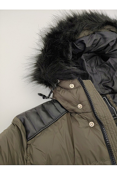 Geographical Norway Pánská khaki prošívaná zimní bunda s kapucí a kožíškem Vel. EU S | Geographical Norway | obrázek 11