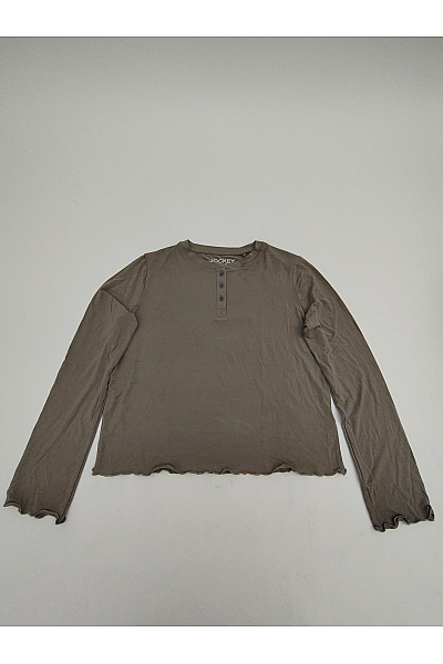 JOCKEY Dámské Khaki Tričko S Dlouhým Rukávem Henley Basic Velikost S