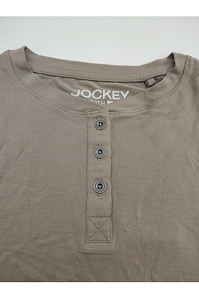 JOCKEY Dámské khaki tričko s dlouhým rukávem henley basic Velikost S | JOCKEY | obrázek 2