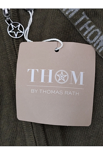 THOM By Thomas Rath Dámský khaki pletený kardigan na zip s kapucí Velikost EU 48 | THOM By Thomas Rath | obrázek 5