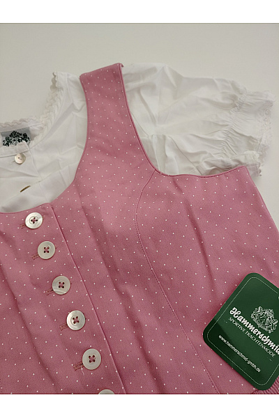 Hammerschmid Dívčí bavlněné šaty dirndl růžové s puntíky Vel. EU 152 | Hammerschmid | obrázek 4