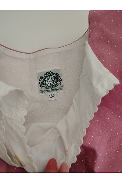 Hammerschmid Dívčí bavlněné šaty dirndl růžové s puntíky Vel. EU 152 | Hammerschmid | obrázek 5