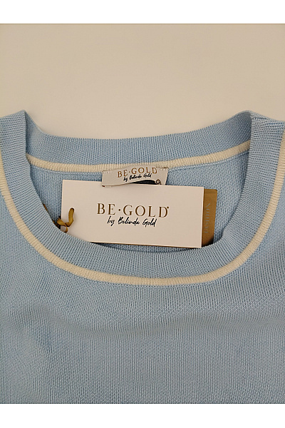 Belinda Gold Modré dámské tričko s krátkým rukávem a kulatým výstřihem basic Vel. DE 42 | Belinda Gold | obrázek 5