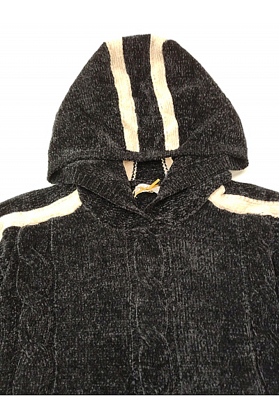 Belinda Gold Černobílá dámská mikina s kapucí a pruhy Vel. EU 36 | Belinda Gold | obrázek 3