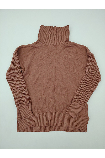 Belinda Gold Hnědý Pletený Dámský Rolák Oversized Velikost EU 38