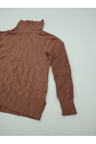 Belinda Gold Hnědý pletený dámský rolák oversized Velikost EU 38 | Belinda Gold | obrázek 3