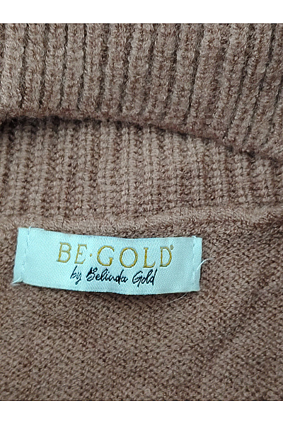 Belinda Gold Hnědý pletený dámský rolák oversized Velikost EU 38 | Belinda Gold | obrázek 6