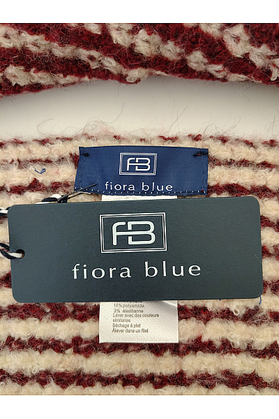fiora blue Červená pruhovaná pletená šála Velikost One Size | fiora blue | obrázek 3