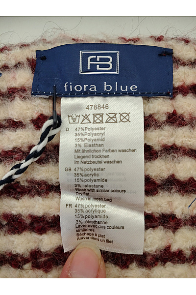 fiora blue Červená pruhovaná pletená šála Velikost One Size | fiora blue | obrázek 5