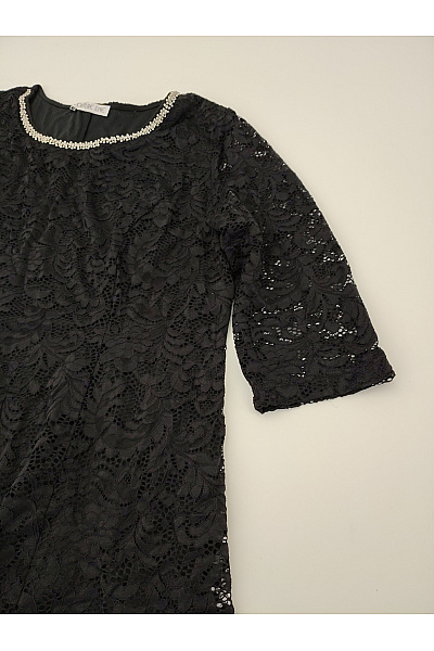 COUTURE LINE Černé krajkové koktejlové šaty do áčka Velikost DE 50 | COUTURE LINE | obrázek 3