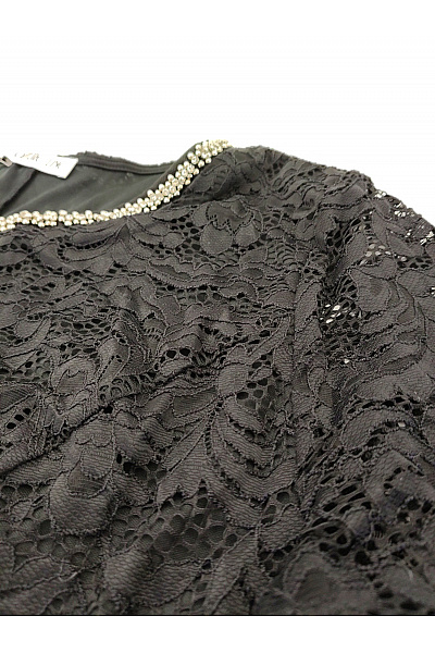COUTURE LINE Černé krajkové koktejlové šaty do áčka Velikost DE 50 | COUTURE LINE | obrázek 5