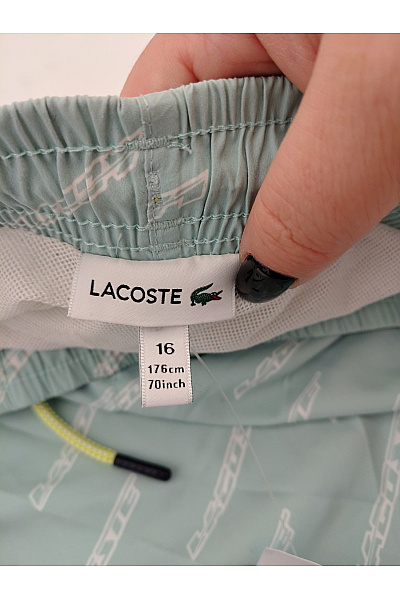 LACOSTE Zelené plavecké kraťasy s potiskem Velikost 16 | LACOSTE | obrázek 8