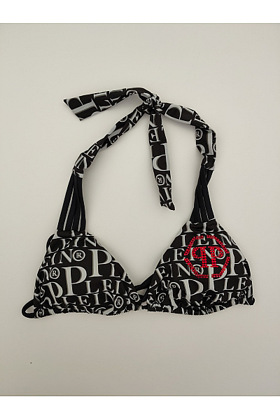 Philipp Plein Černobílé bikiny za krk s kamínky Vel. S | Philipp Plein | obrázek 2