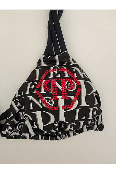 Philipp Plein Černobílé bikiny za krk s kamínky Vel. S | Philipp Plein | obrázek 3