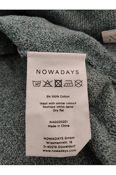 NOWADAYS Dámský zelený bavlněný pulovr s dlouhým rukávem basic Velikost XL | NOWADAYS | obrázek 6
