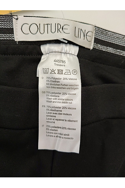 COUTURE LINE Černé dámské volnočasové kalhoty s kapsami a pružným pasem Vel. DE 53 | COUTURE LINE | obrázek 5