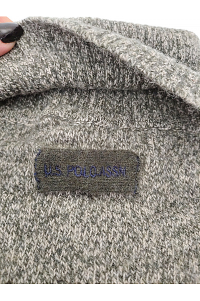 U.S.POLO ASSN. Pánský vlněný rolák khaki pruhovaný copánkový zimní Velikost US L | U.S.POLO ASSN. | obrázek 4