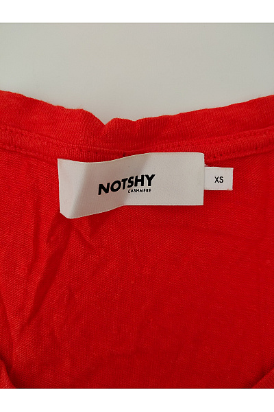 NOTSHY Červené lněné tričko s krátkým rukávem a prodlouženým zadním dílem Vel. XS | NOTSHY | obrázek 3
