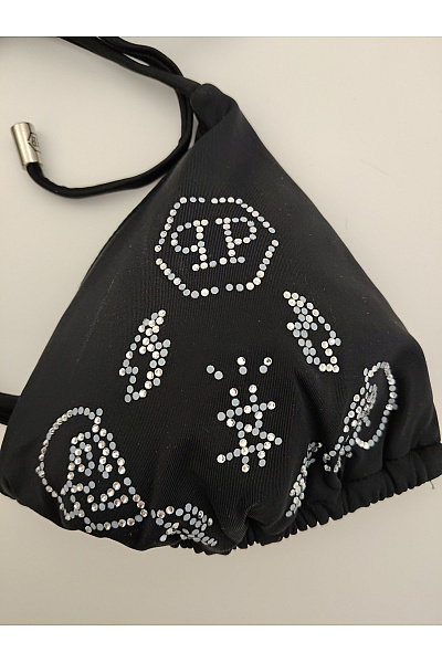 Philipp Plein Černé dámské bikiny s kamínky za krk | Philipp Plein | obrázek 3